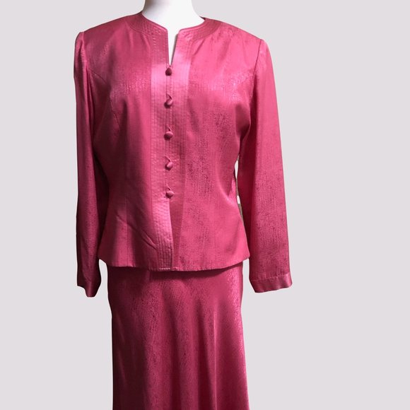 Vintage Adrianna Papell Pink silk set - Picture 1 of 6